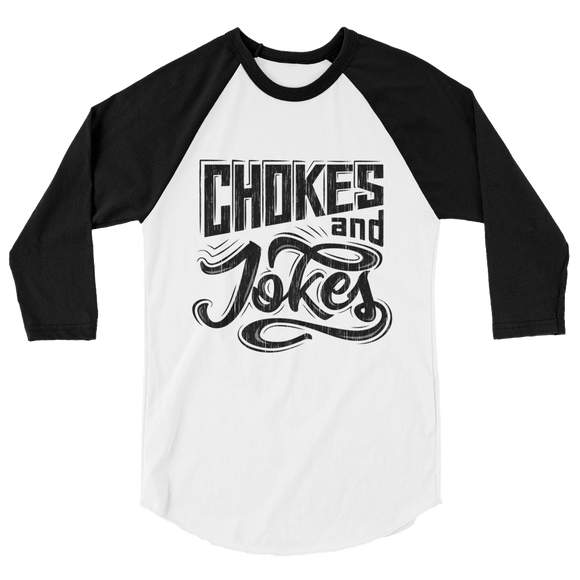 Chokes And Jokes - Men's 3/4 Sleeve Jersey - BJJ Problems